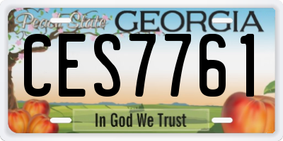 GA license plate CES7761