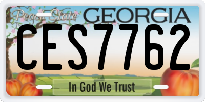 GA license plate CES7762