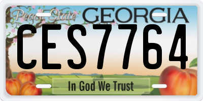 GA license plate CES7764