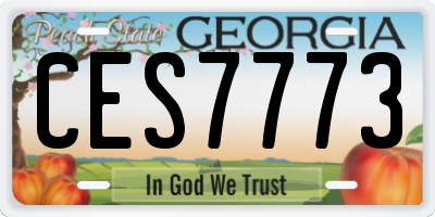 GA license plate CES7773