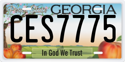 GA license plate CES7775