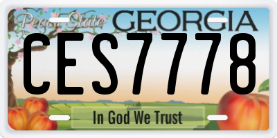 GA license plate CES7778