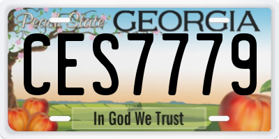 GA license plate CES7779