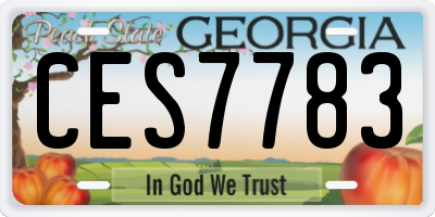 GA license plate CES7783