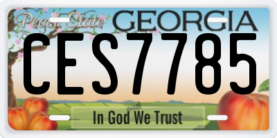 GA license plate CES7785
