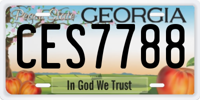 GA license plate CES7788