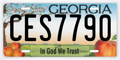 GA license plate CES7790