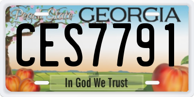 GA license plate CES7791