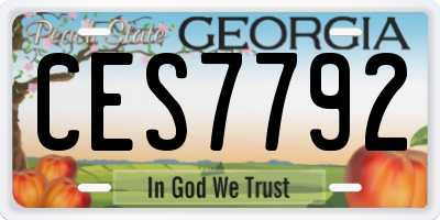 GA license plate CES7792