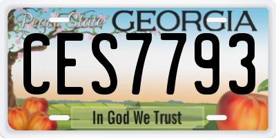 GA license plate CES7793