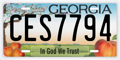 GA license plate CES7794