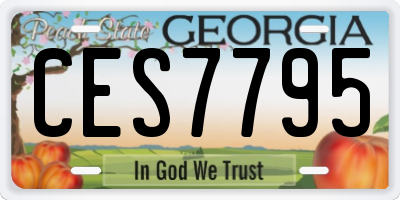 GA license plate CES7795