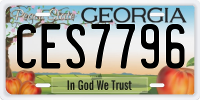 GA license plate CES7796