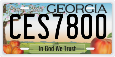 GA license plate CES7800