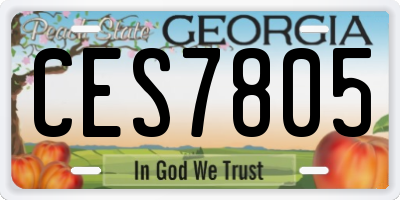 GA license plate CES7805