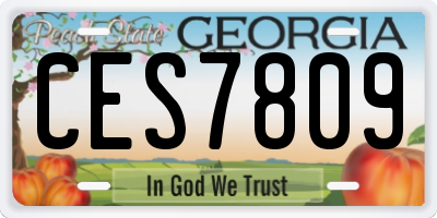 GA license plate CES7809