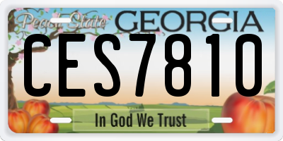 GA license plate CES7810