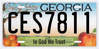 GA license plate CES7811