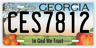 GA license plate CES7812