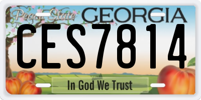 GA license plate CES7814