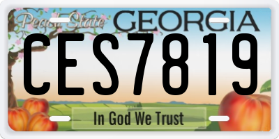 GA license plate CES7819