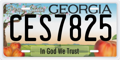 GA license plate CES7825