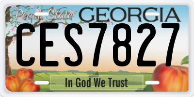 GA license plate CES7827
