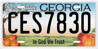 GA license plate CES7830