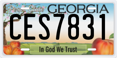 GA license plate CES7831