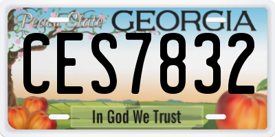 GA license plate CES7832