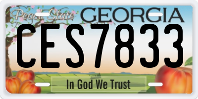 GA license plate CES7833