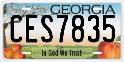 GA license plate CES7835