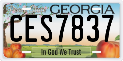 GA license plate CES7837