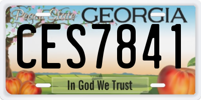 GA license plate CES7841