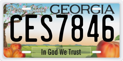 GA license plate CES7846