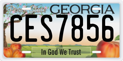 GA license plate CES7856
