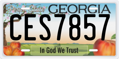 GA license plate CES7857