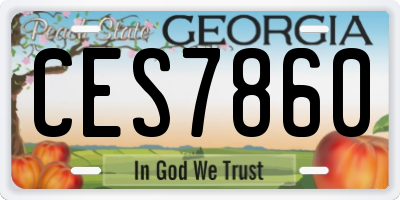GA license plate CES7860