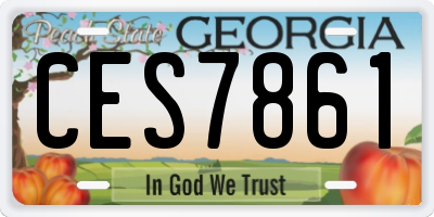 GA license plate CES7861