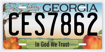 GA license plate CES7862
