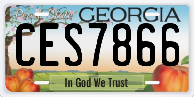 GA license plate CES7866