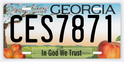 GA license plate CES7871