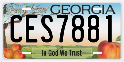 GA license plate CES7881