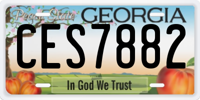 GA license plate CES7882