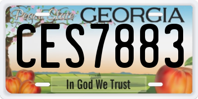 GA license plate CES7883
