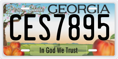 GA license plate CES7895