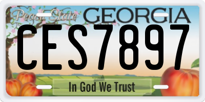 GA license plate CES7897