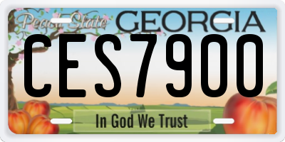 GA license plate CES7900