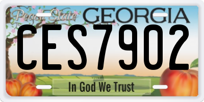 GA license plate CES7902