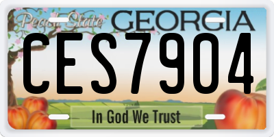 GA license plate CES7904